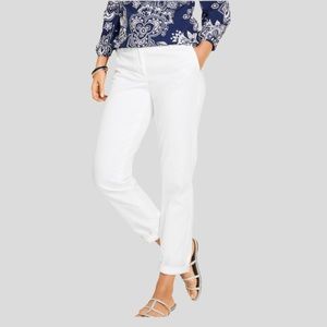 Talbots Girlfriend Chino White Size 8P NWOT
